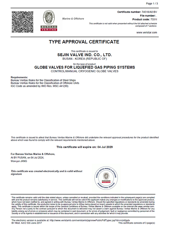 74518_A0 BV(Cryogenic Globe Valve)